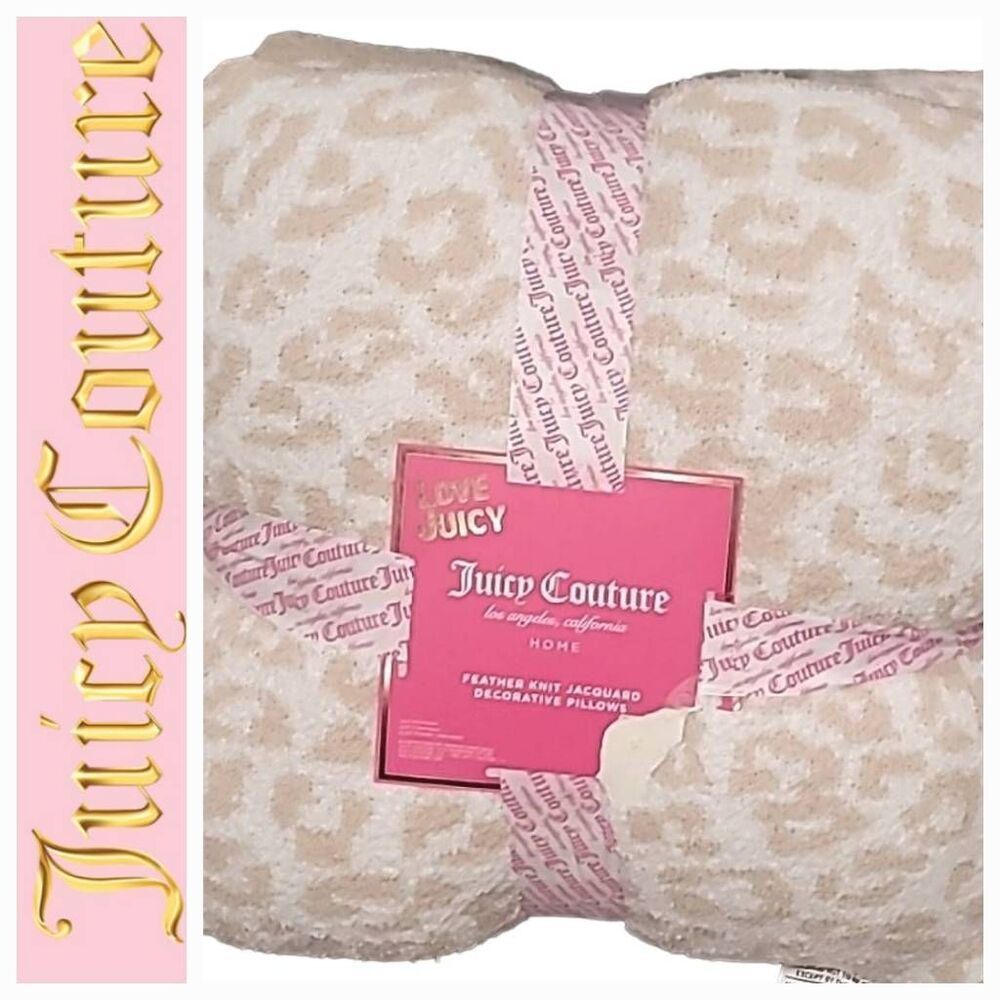 Juicy Couture Feather Knit Jacquard Decorative Pillows- 2PK